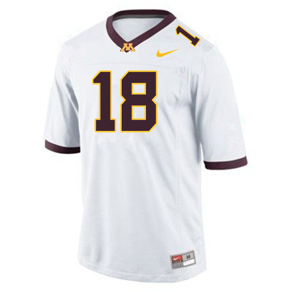 Men #18 Clay Geary Minnesota Golden Gophers College Football Jerseys Sale-White - Click Image to Close